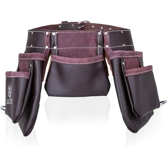 Oil Tanned Leather Tool Belt/Pouch/Bag, Carpenter, Construction, Framers - Picture 4 of 7